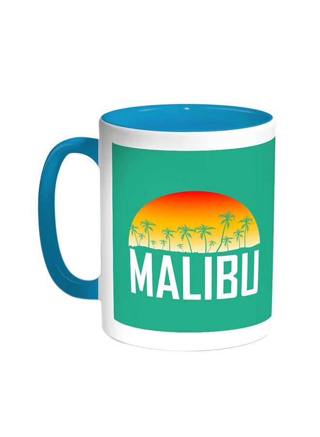 Decalac Malibu Printed Coffee Mug Turquoise/White