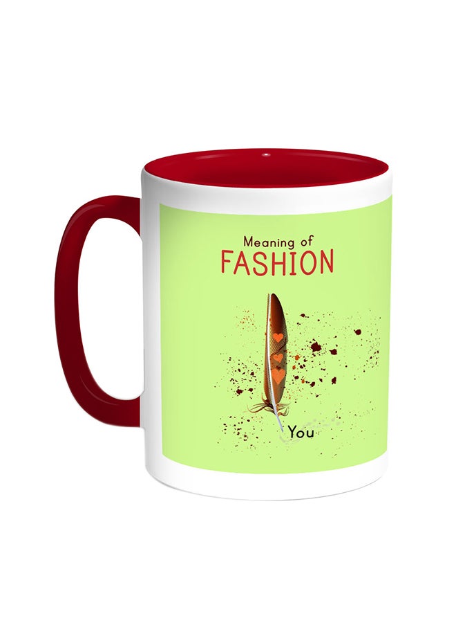 Meaning Of Fashion Printed Coffee Mug Red/White