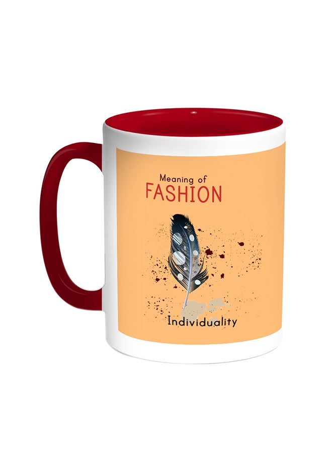 ديكالاك قدح قهوة - مينينج أوف فاشون أحمر/أبيض