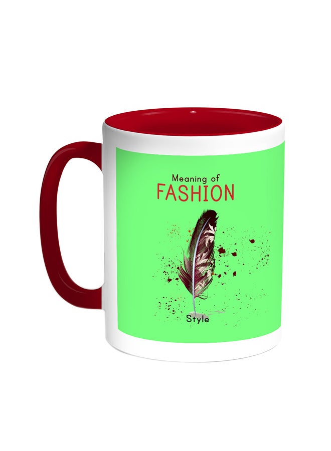 قدح قهوة - مينينج أوف فاشون أحمر/أبيض