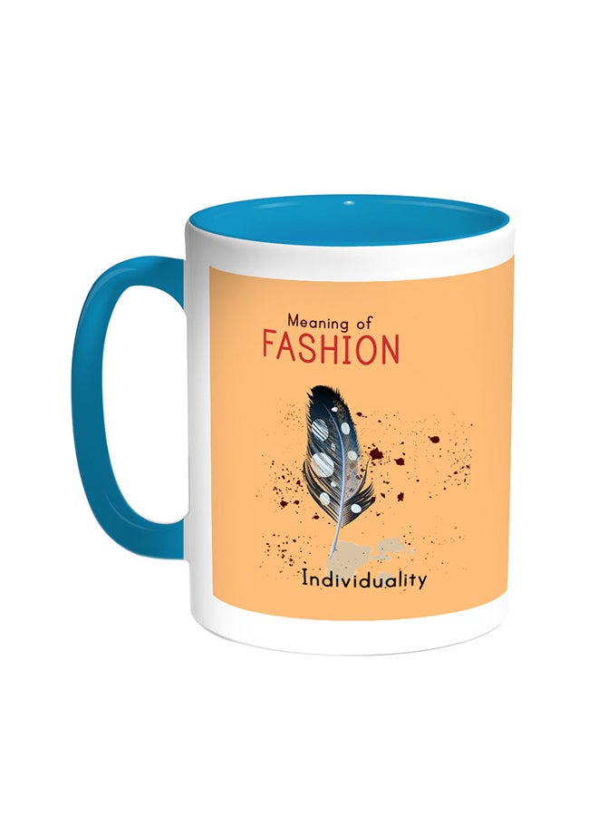 ديكالاك قدح قهوة - مينينج أوف فاشون تركواز/أبيض