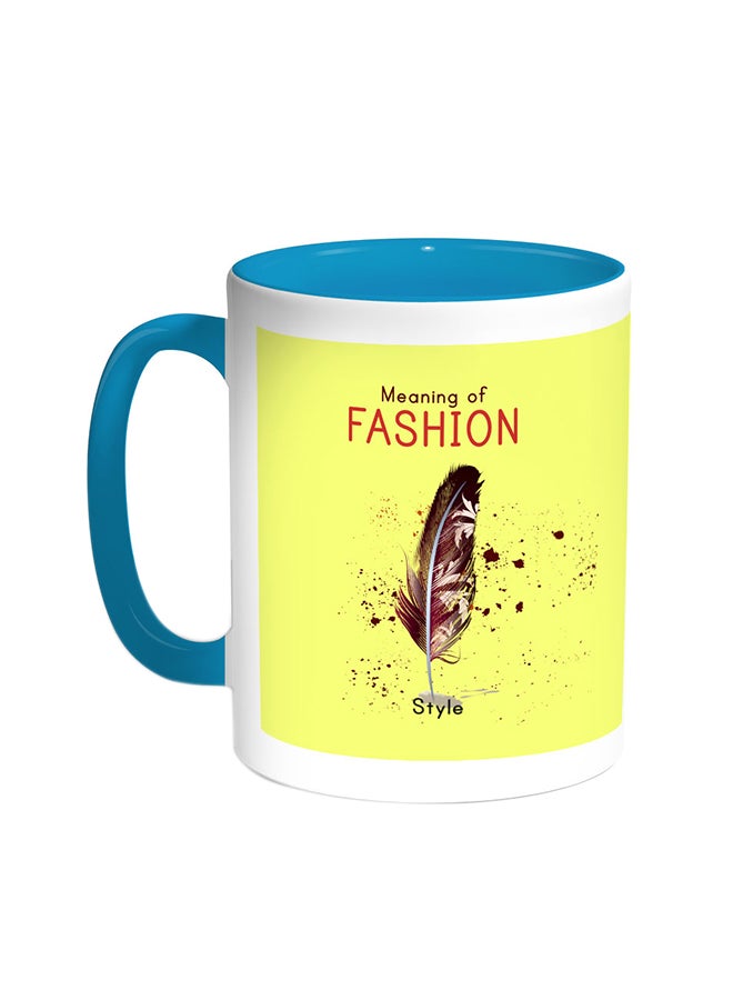 قدح قهوة - مينينج أوف فاشون تركواز/أبيض