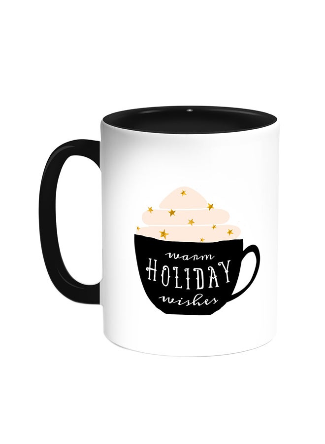 ديكالاك قدح قهوة بطباعة موكا أسود/ أبيض