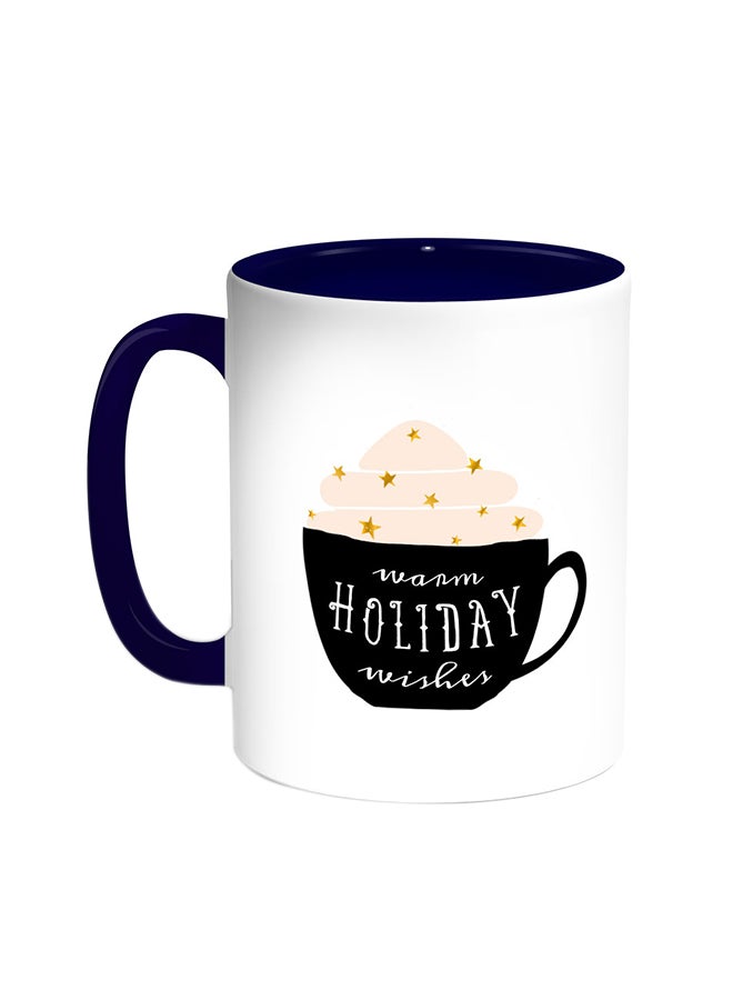 Decalac Mocha Printed Coffee Mug Blue/White