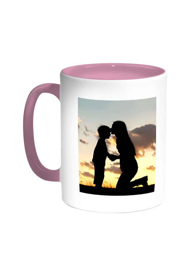 Decalac Mother And Child Printed Coffee Mug Pink/White