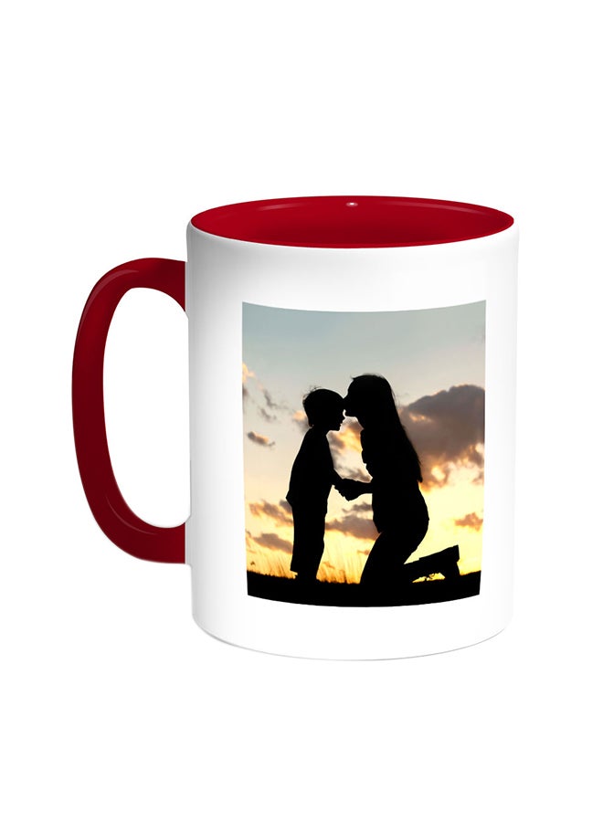 Decalac Mother And Child Printed Coffee Mug Red/White