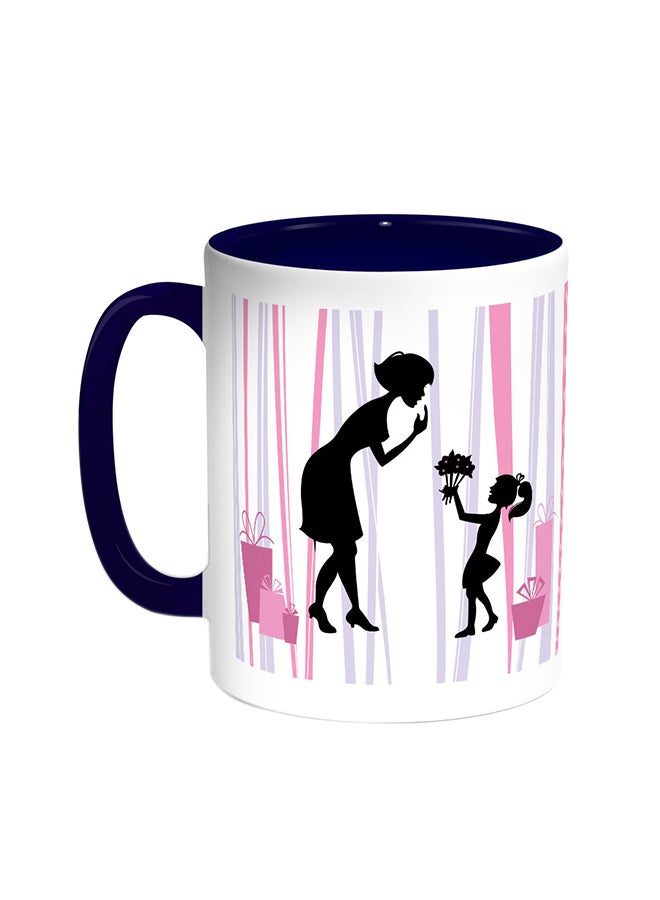 Decalac Mother's Day Gift Printed Coffee Mug Blue/White