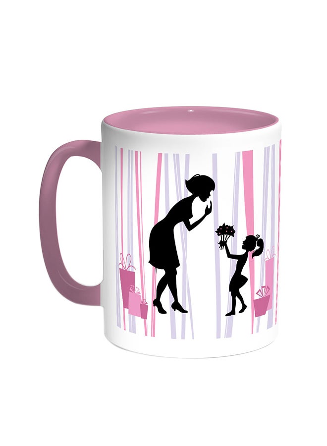 Decalac - Mother's Day Gift Printed Coffee Mug Pink/White - Image 1