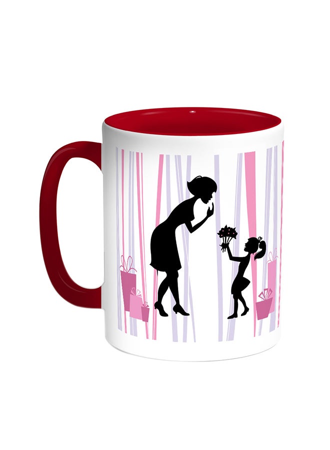 Decalac Mother's Day Gift Printed Coffee Mug Red/White 