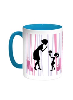 Mother's Day Gift Printed Coffee Mug Turquoise/White