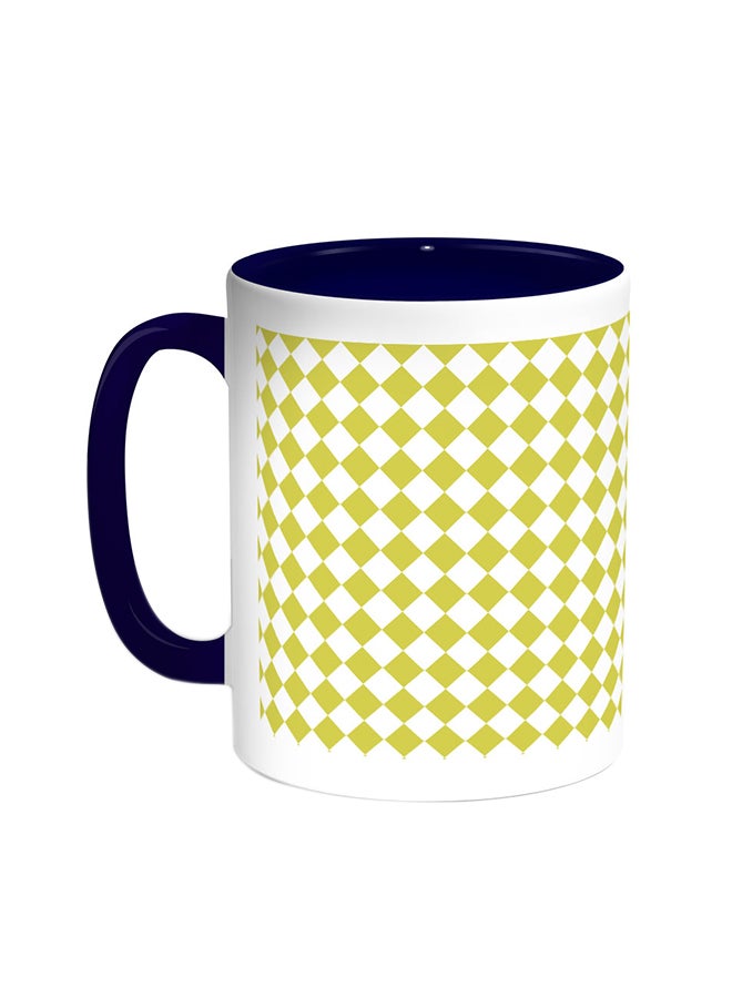 Motifs Of Boxes Printed Coffee Mug Blue/White