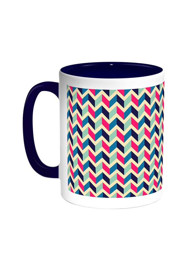 قدح قهوة - زخارف أزرق/ أبيض