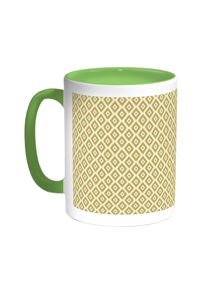 Decalac Motifs Printed Coffee Mug Green/White 