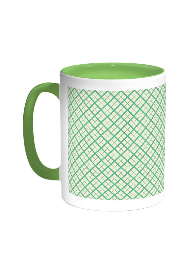 Decalac Motifs Printed Coffee Mug Green/White 