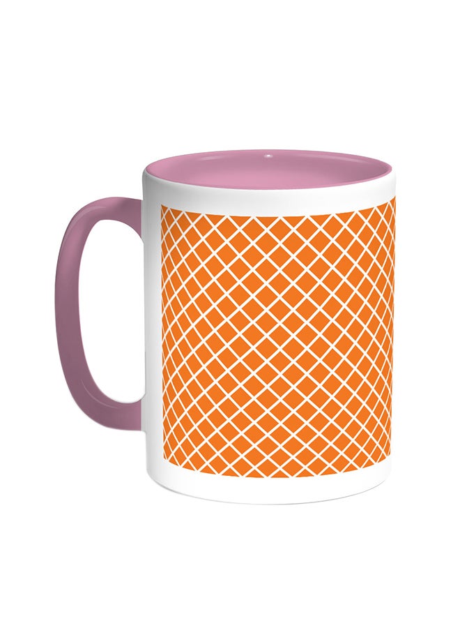 Motifs Printed Coffee Mug Pink/White