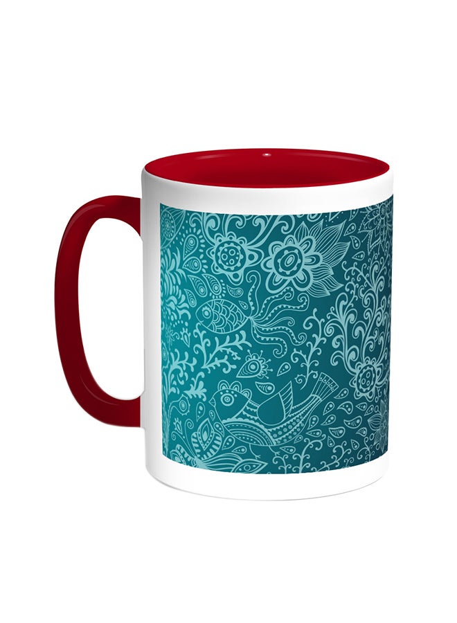 Motifs Printed Coffee Mug Red/White