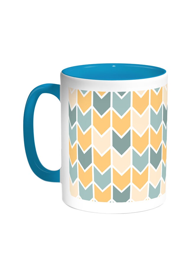 قدح قهوة - زخارف تركواز/أبيض