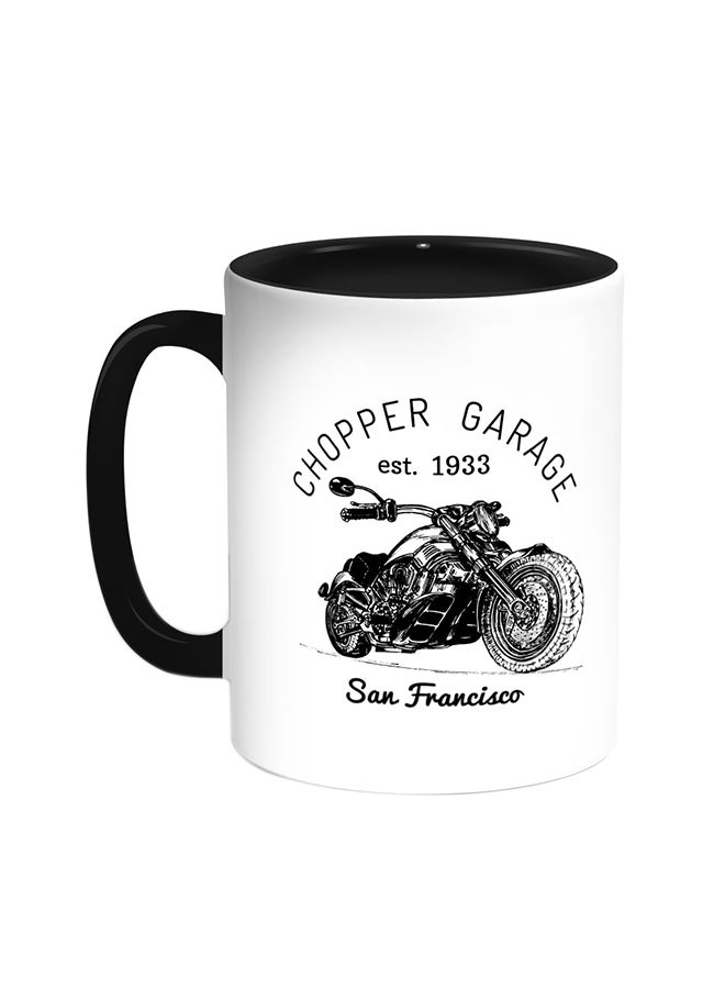 ديكالاك قدح قهوة - دراجة بخارية أسود/ أبيض