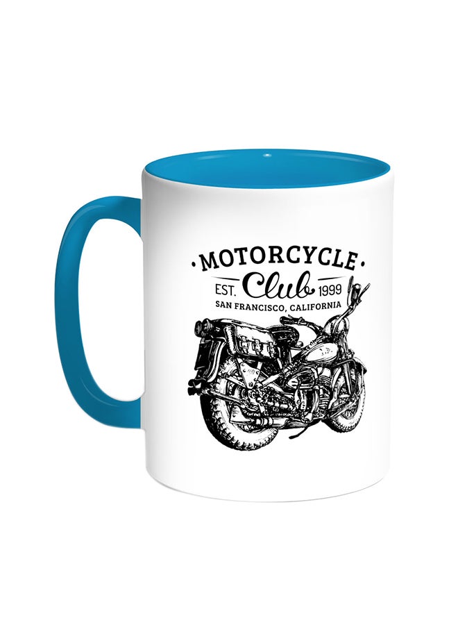 ديكالاك قدح قهوة - دراجة بخارية تركواز/أبيض