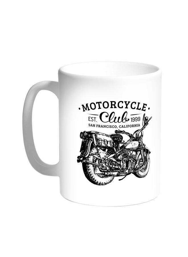Decalac Motorcycle Printed Coffee Mug White 