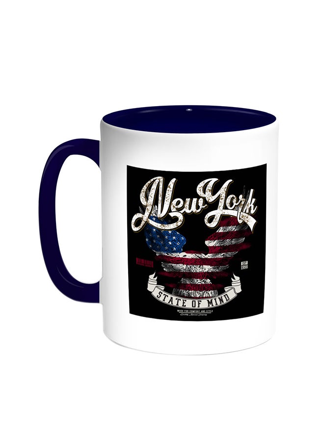 Decalac New York Printed Coffee Mug Blue/White