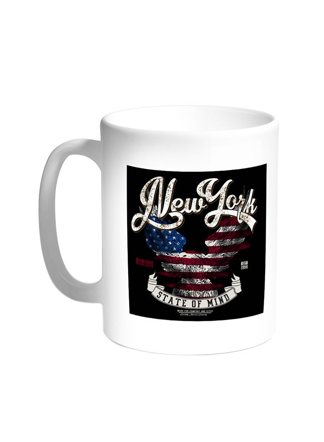 New York Printed Coffee Mug White