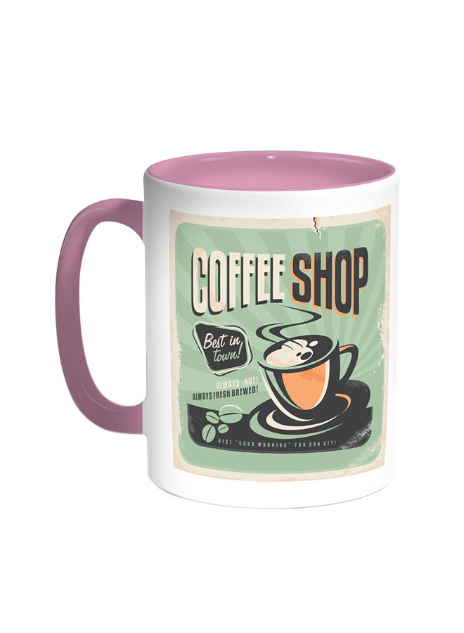 Decalac Coffee Shop Printed Mug Pink/White
