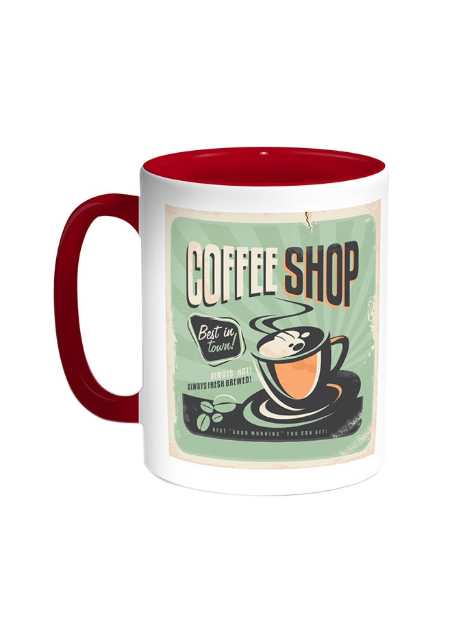 Decalac Coffee Shop Printed Mug Red/White