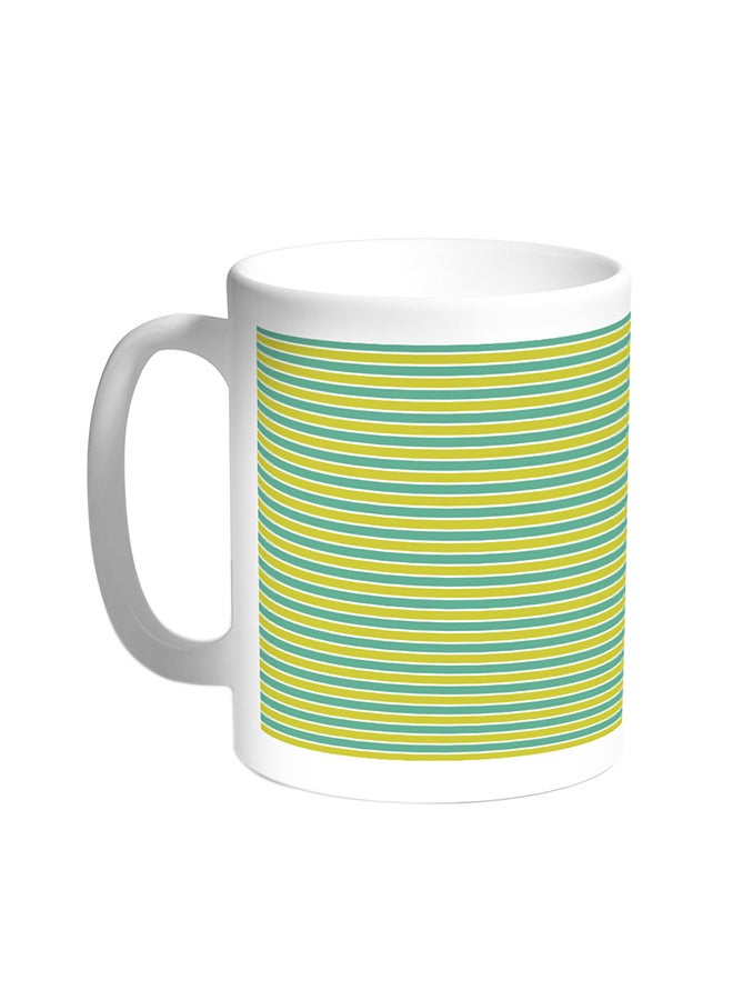Decalac Ornament With Coloured Lines Printed Coffee Mug White