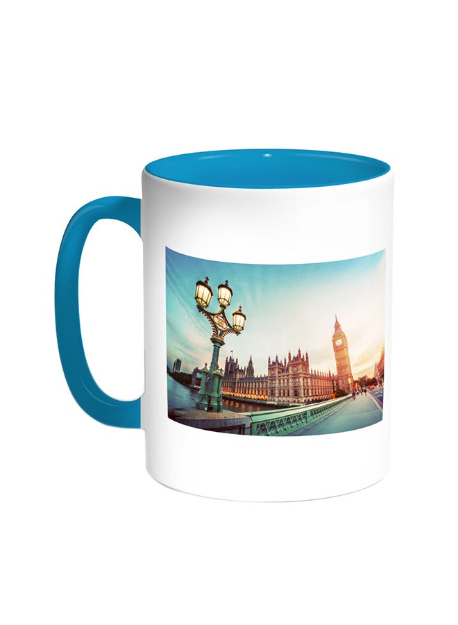 Decalac Painting - London Printed Coffee Mug Turquoise/White