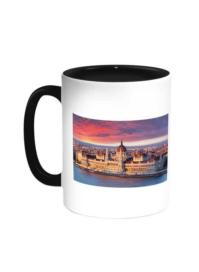 ديكالاك قدح قهوة بتصميم اللوحات- باريس أسود/ أبيض