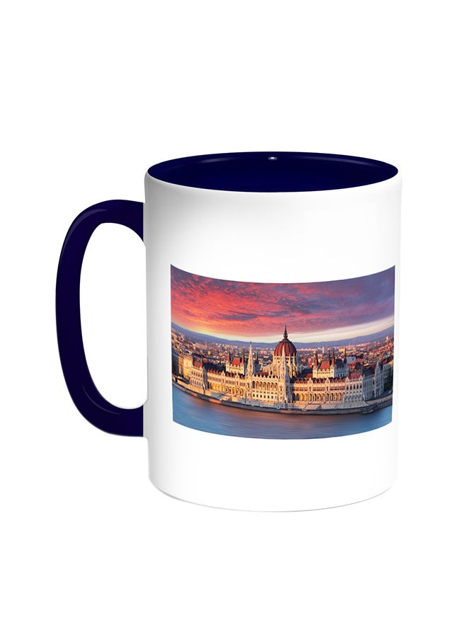 Decalac Painting - Paris Printed Coffee Mug Blue/White