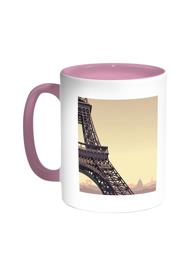 ديكالاك قدح قهوة بتصميم اللوحات- باريس وردي/أبيض