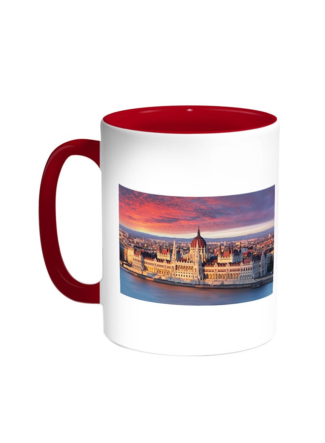 Painting - Paris Printed Coffee Mug Red/White