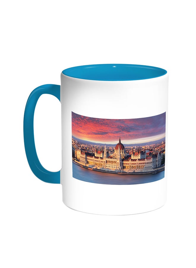 Decalac Painting - Paris Printed Coffee Mug Turquoise/White