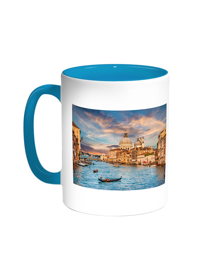 Decalac Painting - Venice Printed Coffee Mug Turquoise/White