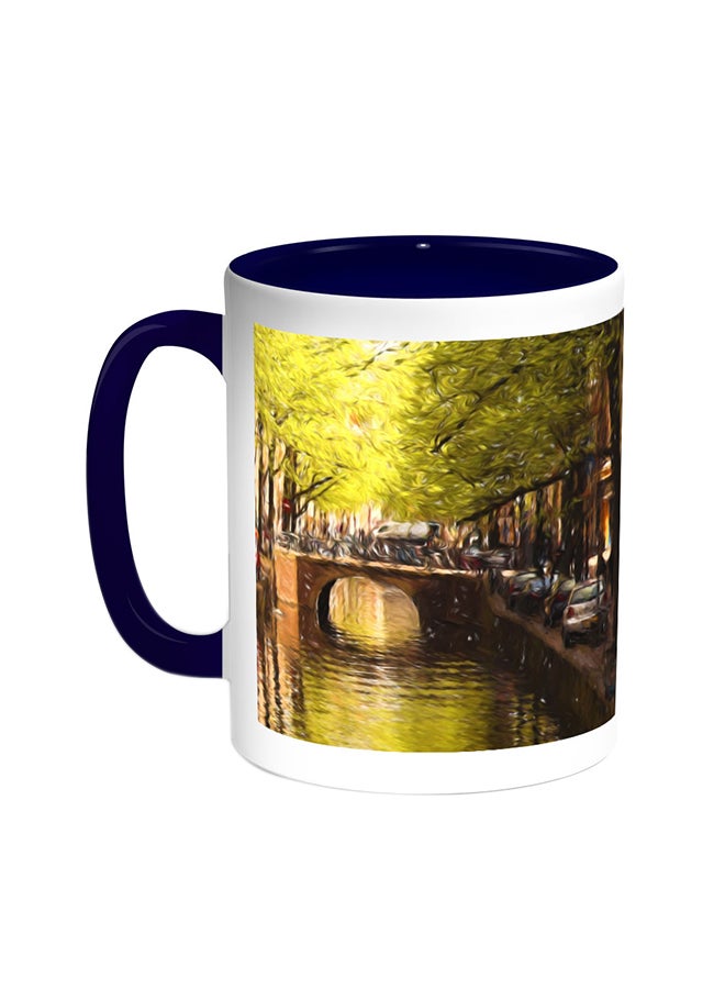 ديكالاك قدح قهوة - رسوم فنية أزرق/ أبيض