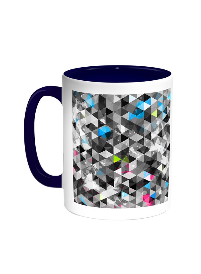 ديكالاك قدح قهوة - رسوم فنية أزرق/ أبيض