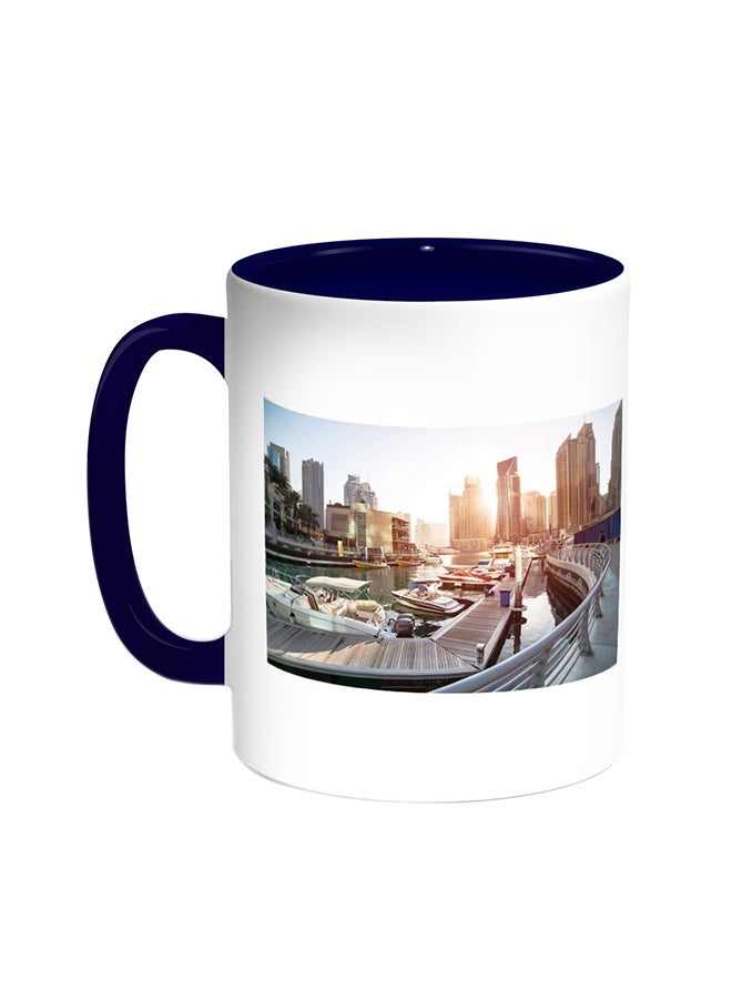 ديكالاك قدح قهوة بتصميم اللوحات أزرق/ أبيض