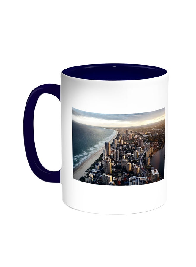 ديكالاك قدح قهوة بتصميم اللوحات أزرق/ أبيض