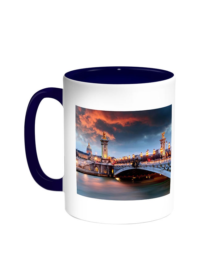 Painting Printed Coffee Mug Blue/White