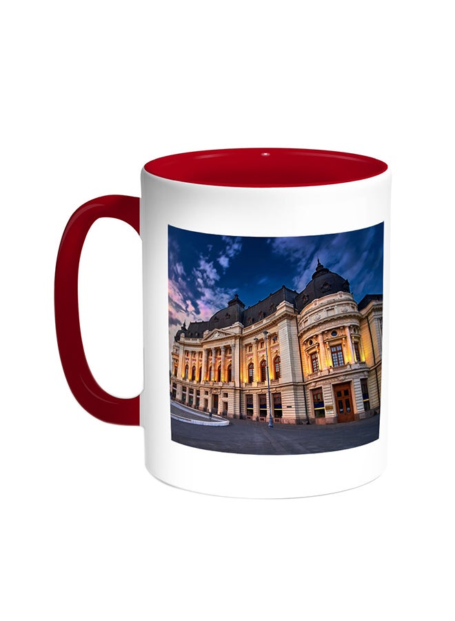 ديكالاك قدح قهوة بتصميم اللوحات أحمر/أبيض