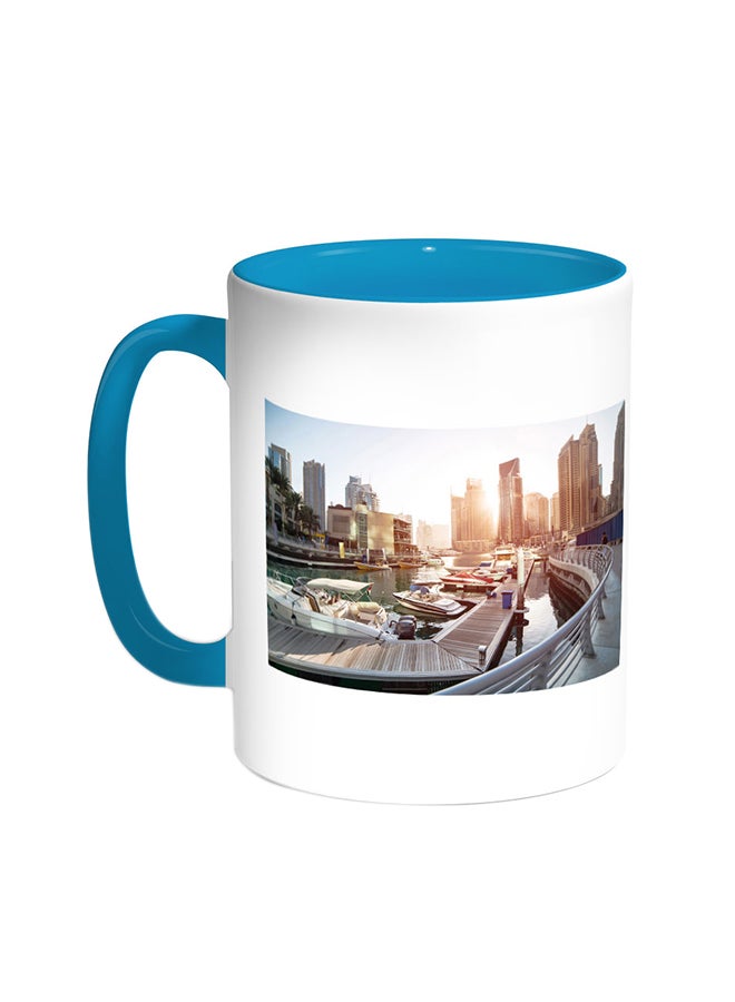 Decalac Painting Printed Coffee Mug Turquoise/White