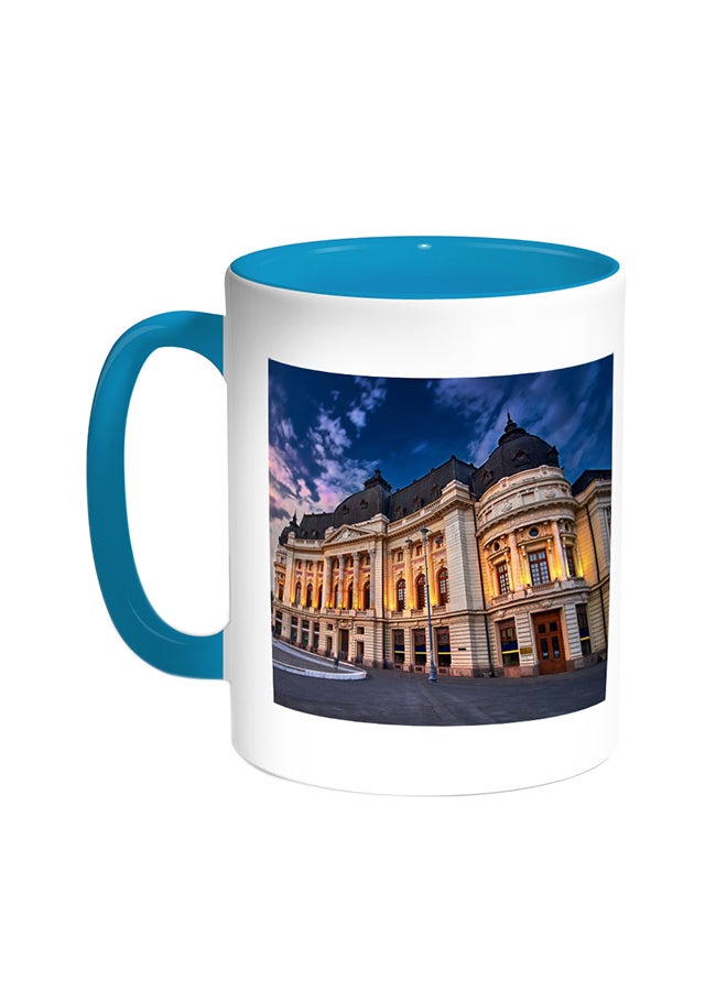 Painting Printed Coffee Mug Turquoise/White