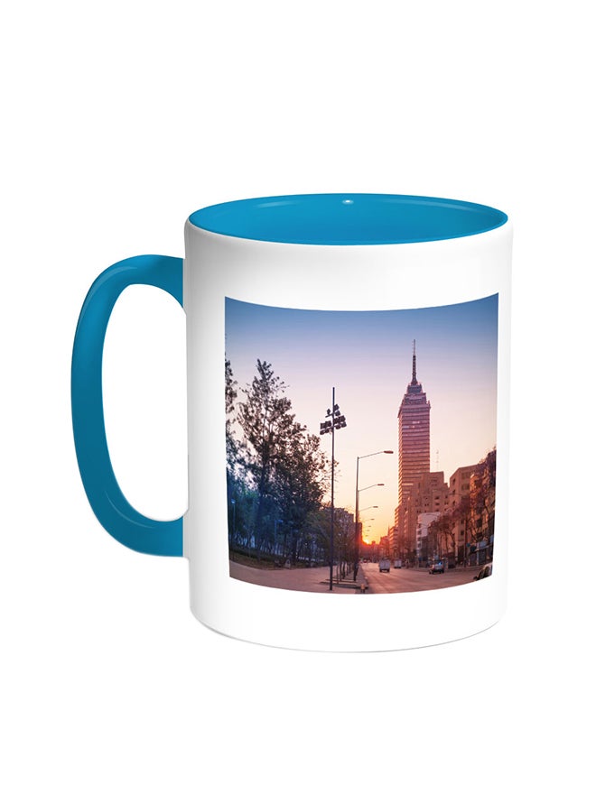 Decalac Painting Printed Coffee Mug Turquoise/White