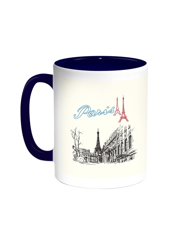 Decalac Paris - Eiffel Tower Printed Coffee Mug Blue/White
