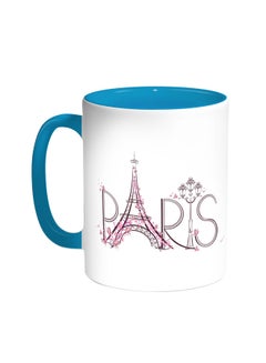 Paris - Eiffel Tower Printed Coffee Mug Turquoise/White