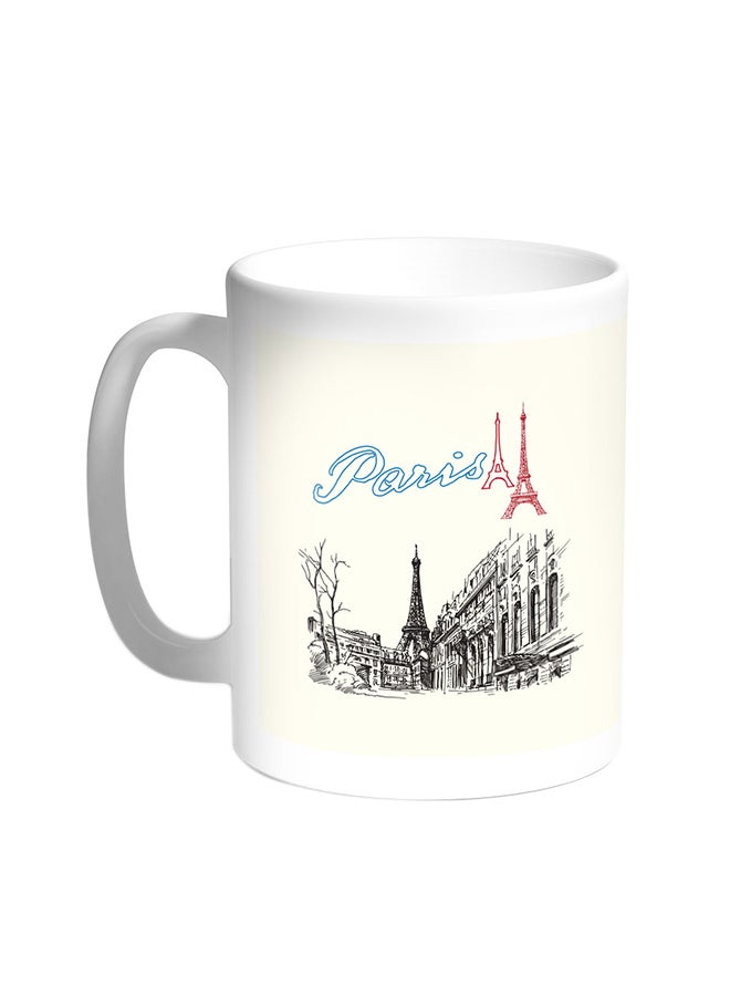 Decalac - Paris - Eiffel Tower Printed Coffee Mug White - Image 1