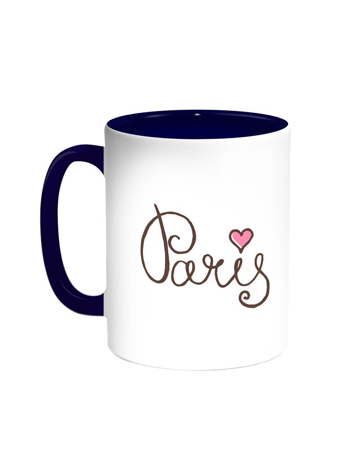 Decalac Paris Printed Coffee Mug Blue/White