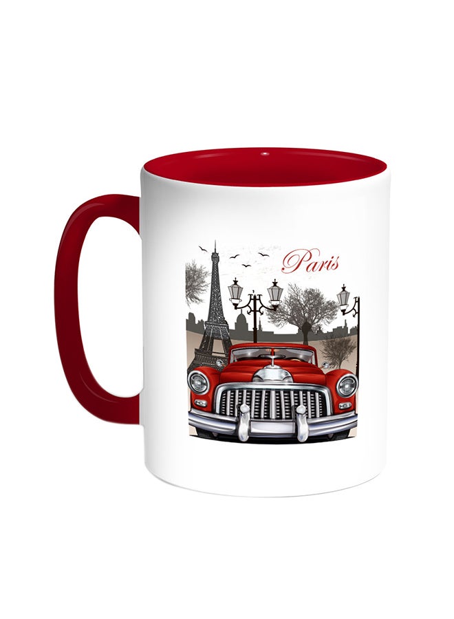 Decalac Paris Printed Coffee Mug Red/White 